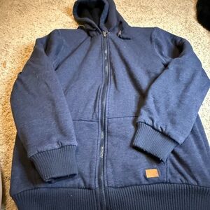 Buffalo David Bitton Blue Zip Up Sweater Knit Casual
